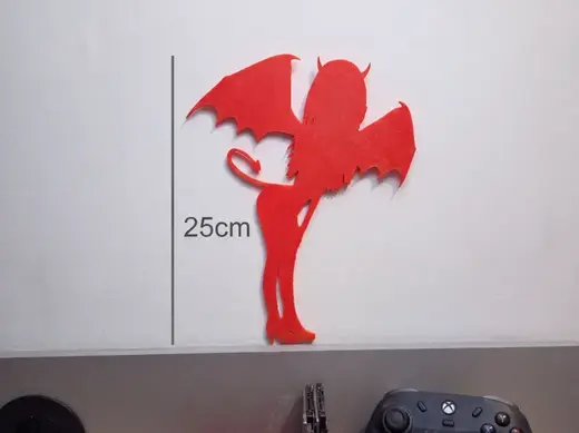Succubus / Devil Girl Silhouette Wall Art