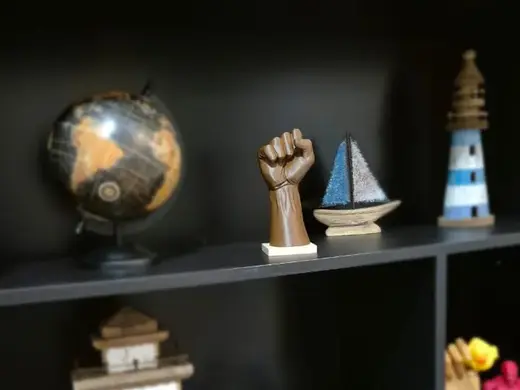 Panther Resistance – Afro Raised Fist Sculpture