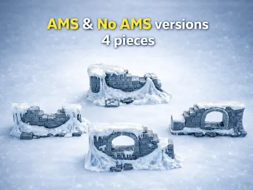 Snowy Ruins - AMS & No AMS versions - DND terrain
