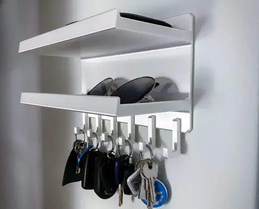 Wall mount Key holder Organizer with Shelves