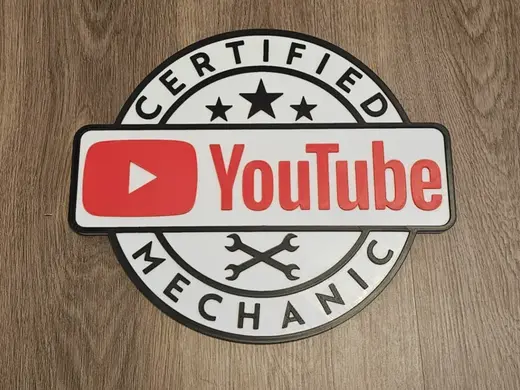Certified YouTube Mechanic 3D Sign