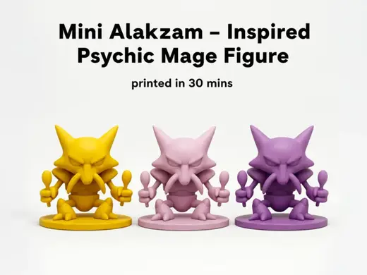 Mini Alakazam – Inspired Psychic Mage Figure