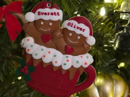 personalized Gingerbread Christmas ornament