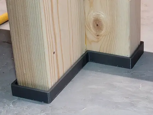 2x4 Work Bench or Shelf Leg Protectors "L" Shaped