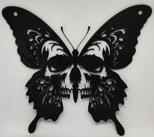 AI generated Butterfly skull Wall Art