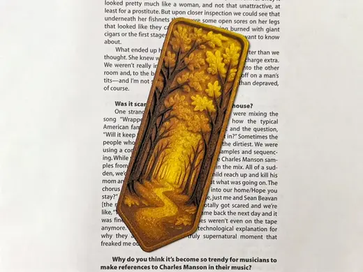Fall forest alley bookmark
