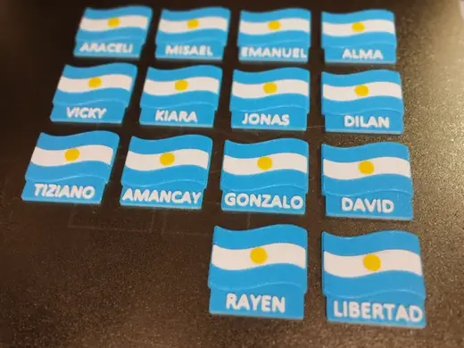 Escarapela Argentina con nombre personalizado