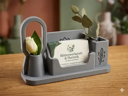 Moderner Visitenkartenhalter für Floristen