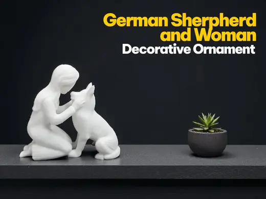 German Shepherd and Woman - Decorative ornament