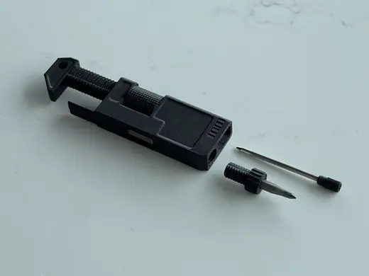 Calipers + Wrench + Screwdriver (4 mm Bits) + Pen