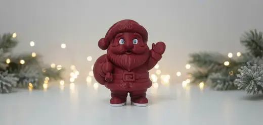 Waving Santa with Sack and Blue Eyes Christmas