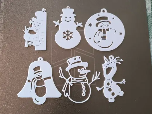 beautiful hanging Christmas decorations snowmen
