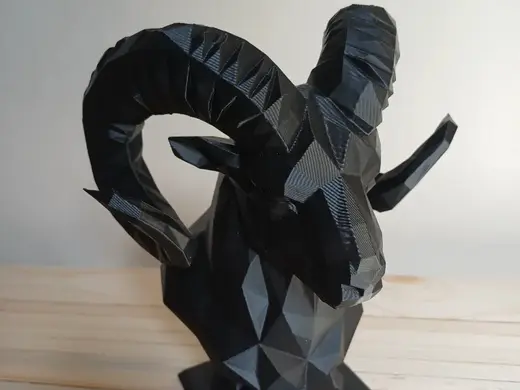 Low Poly Aries Zodiac Ram Bust — 20cm
