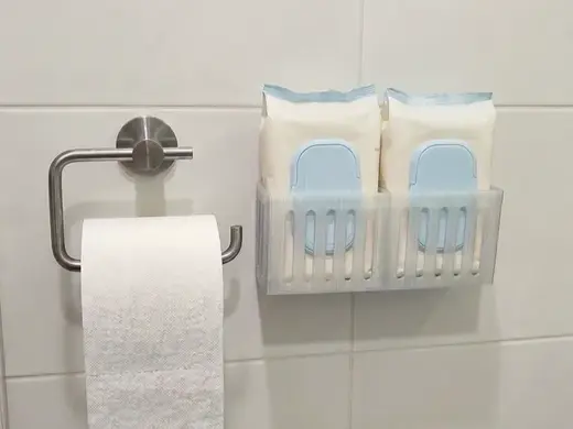 Wall-mounted wet paper holder and organizer