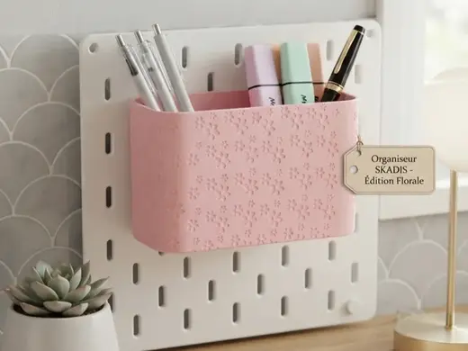 SKADIS Floral Pencil Holder – Pegboard Organizer