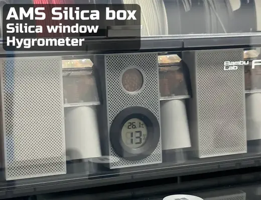 AMS Silica box with window and hygrometer hole