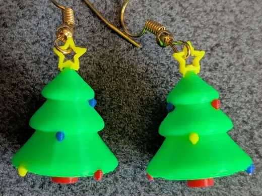 3D Christmas Tree Earrings