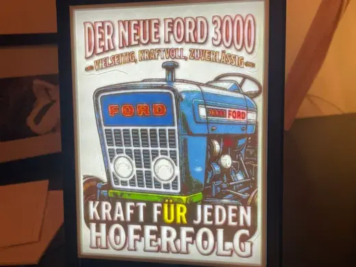 Ford 3000 Tractor Vintage Poster Color Litho