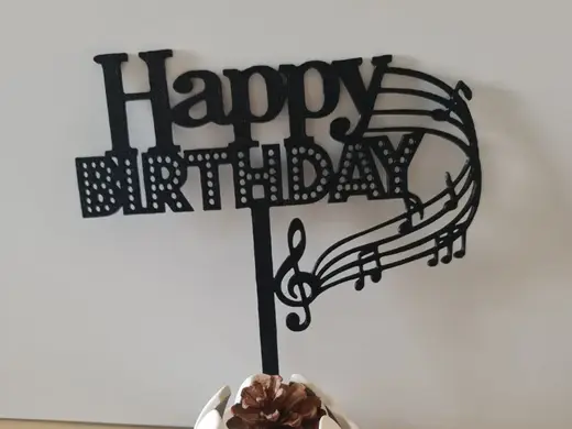 Cake Topper "Happy Birthday" Musicale