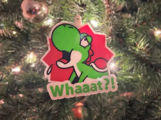 Yoshi "Whaaat?" Christmas Ornament (Mario Party)