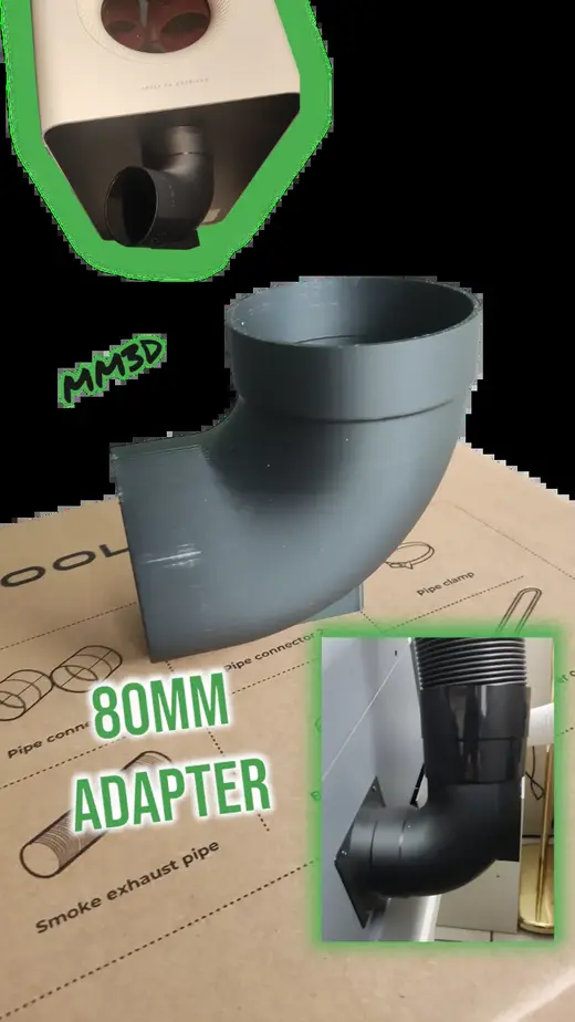 80mm 90-Degree Tube Adapter (e.g., AP2 Filter)