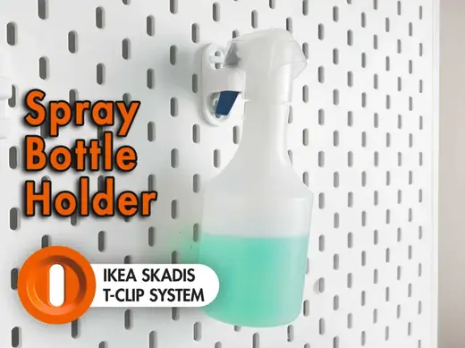 Spray Bottle Holder for IKEA SKADIS (T-Clip)
