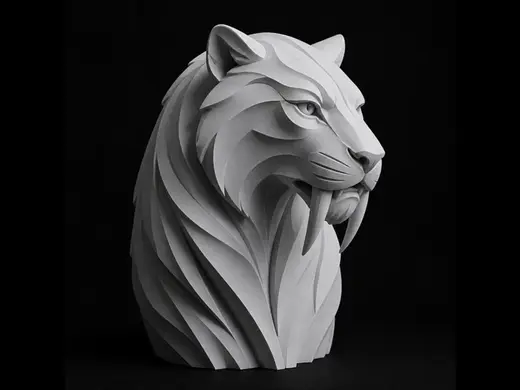 Abstract Sabertooth Tiger Decor