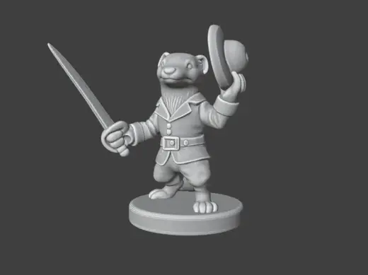 DnD Miniature Weasel Duelist