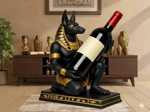 Anubis Weinflaschenhalter – Ägyptische Eleganz