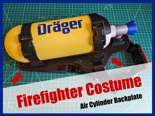 Firefighter Costume Air Cylinder Backplate Kids