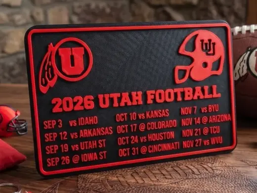 2026 Utah Utes Football Schedule Plaque