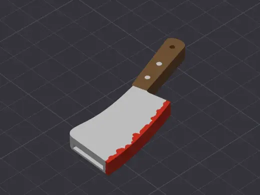 Bloody Meat Cleaver Keychain Can Opener