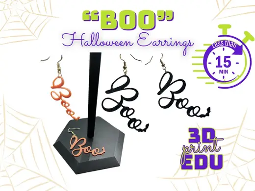 Boo Halloween Earrings – No AMS, Quick Print