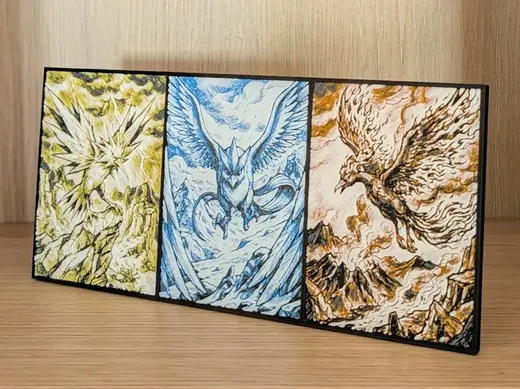 Kanto Legendary Birds Pokemon Hueforge & Frame