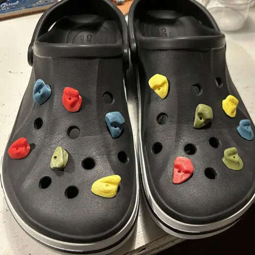 Climbing hold pin for Crocs