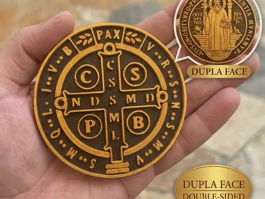 MEDALHA SÃO BENTO (DUPLA FACE) 15CM