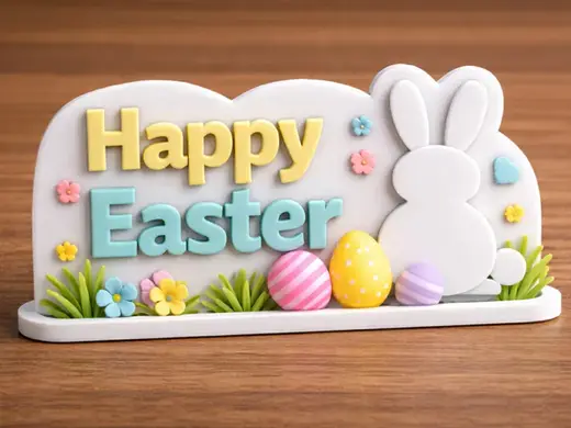 Happy Easter Decorative Sign –3D Printable Display