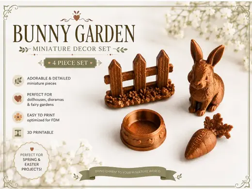 Bunny Garden Miniature Set – 4 Piece Collection