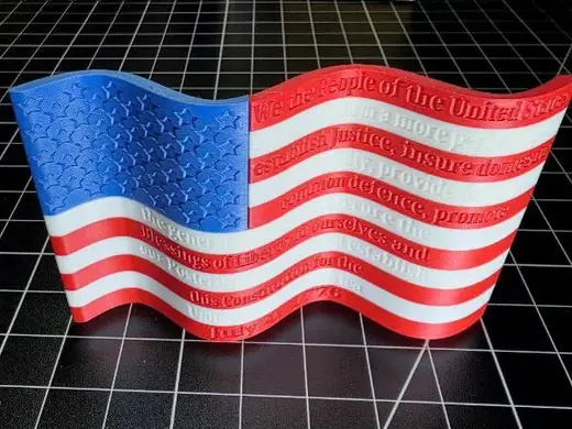 US Flag with Declaration of Independence