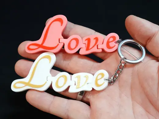 Articulated LOVE Keychain Letters (Flexi Design)