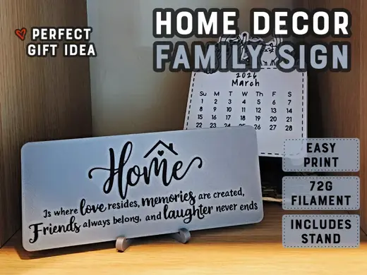 Home Decor Family Quote Sign w/ Stand