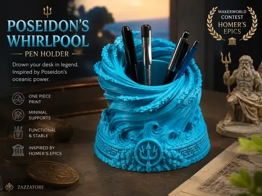 Poseidons Whirlpool Pen Holder Epic Desk Organizer
