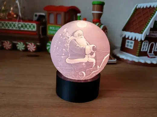Christmas Litophane Lamp Santa Claus
