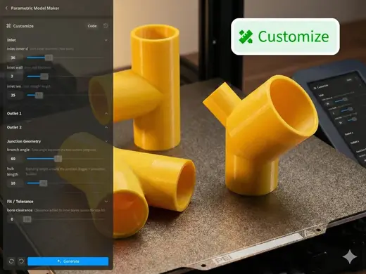 Any Size Angle Customizable Pipe & Duct Y Splitter