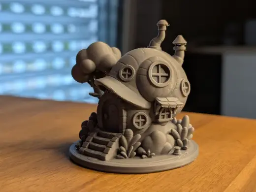 Round Grove Cottage with Tree (DnD Terrain)