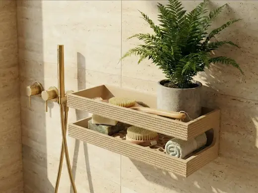 Modern Textured Tier Shower Shelf & Organizer