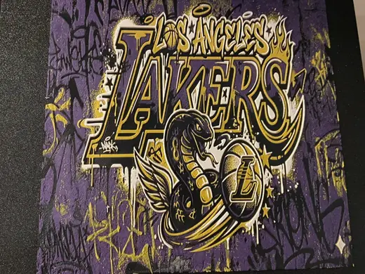 Lakers Graffiti Style Logo Kobe Tribute Hueforge