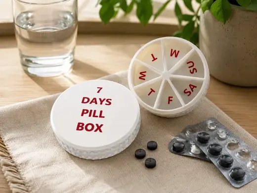 Travel 7-Day Pill Box Compact Weekly Pill Organize