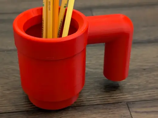 life-size brick style cup pencil holder koozie