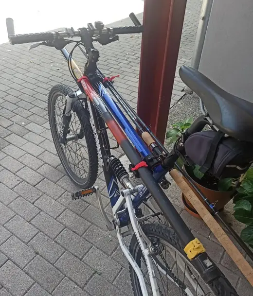 Fishing rod holder for bike - Rutenhalter Fahrrrad